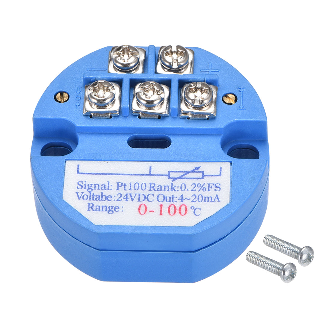 uxcell Uxcell PT100 Temperature Sensor Transmitter 24V DC 4-20mA 0℃ to 100℃
