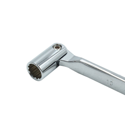 Harfington Uxcell CR-V Steel 10mm 12mm Car Double Socket Wrench Metric Ratchet Spanner