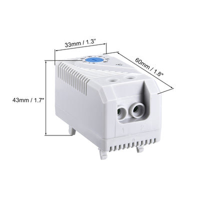 Harfington Uxcell Mechanical Thermostat, KTS011 0-60℃ Adjustable Compact Normally Open(N.O) Temperature Controller Switch