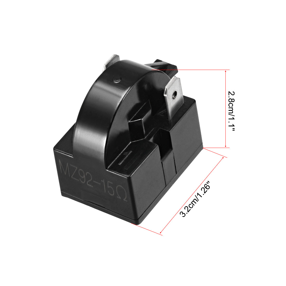 uxcell Uxcell 15 Ohm 2 Pin Refrigerator  Starter Relay Black