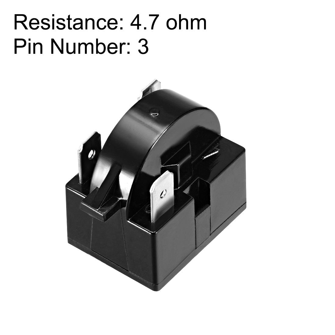 uxcell Uxcell 2 Pcs 4.7 Ohm 3 Pin Refrigerator  Starter Relay Black