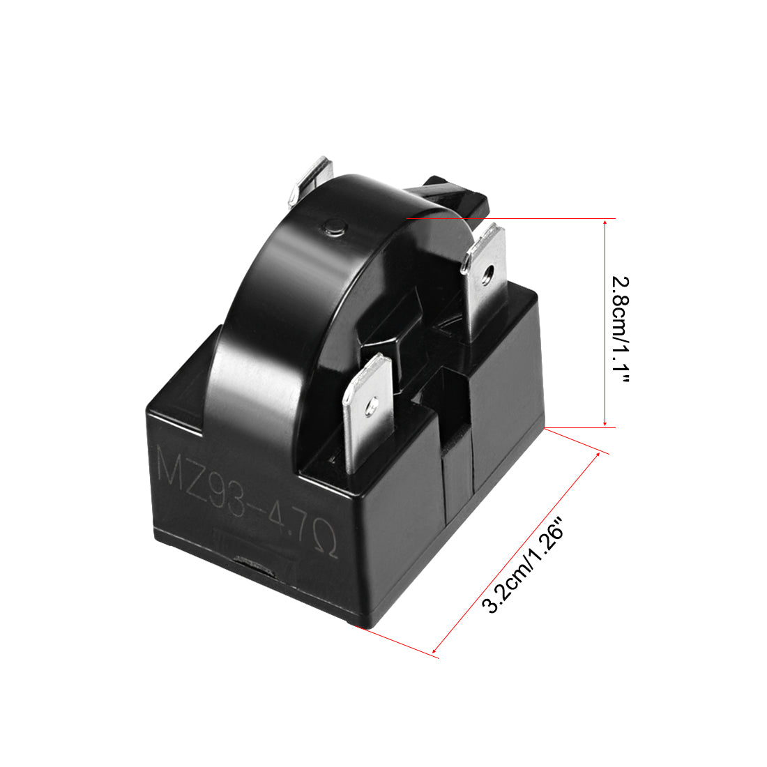 uxcell Uxcell 2 Pcs 4.7 Ohm 3 Pin Refrigerator  Starter Relay Black