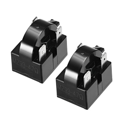 uxcell Uxcell 2 Pcs 4.7 Ohm 3 Pin Refrigerator  Starter Relay Black