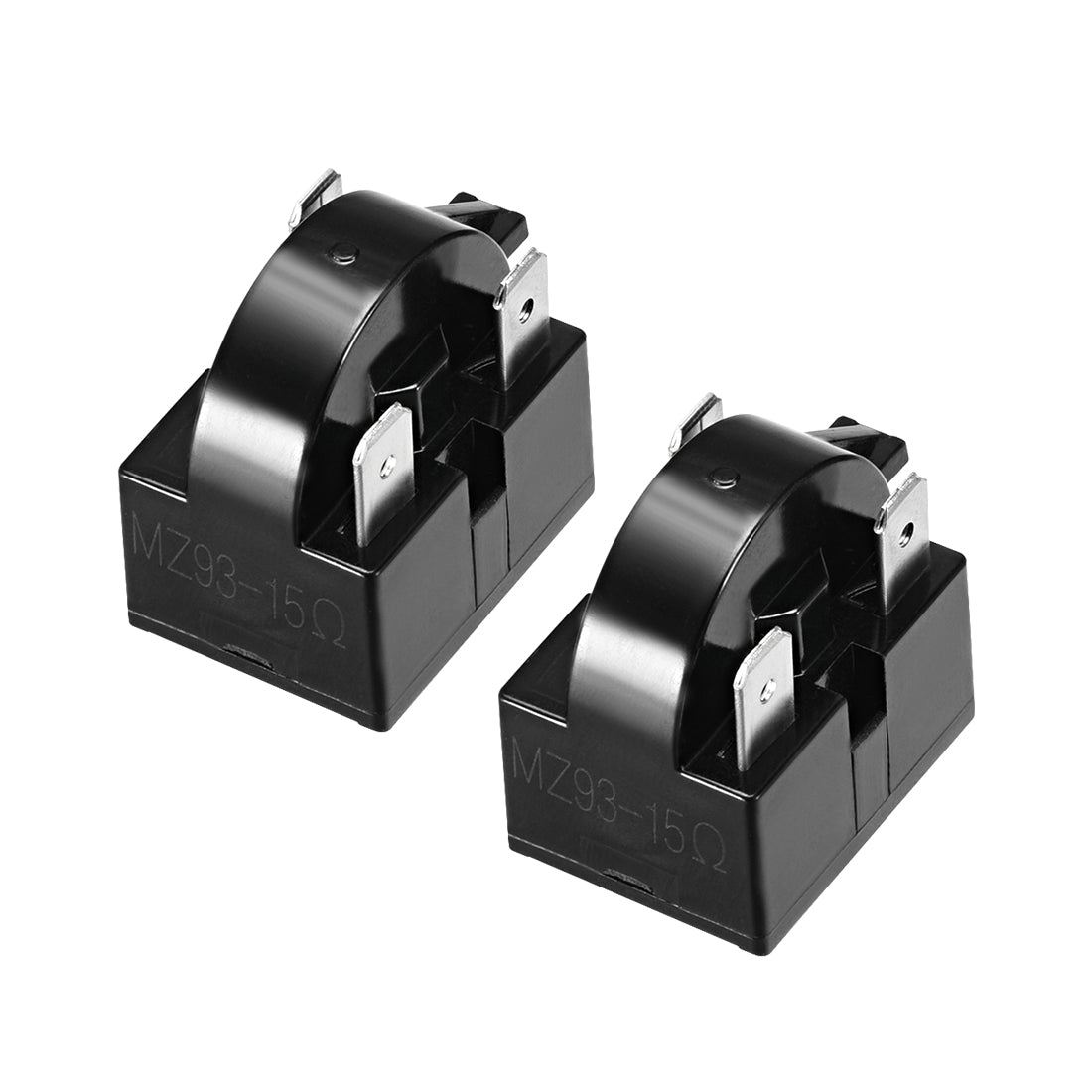 uxcell Uxcell 2 Pcs 15 Ohm 3 Pin Refrigerator  Starter Relay Black