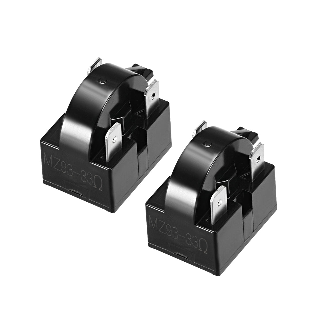 uxcell Uxcell 2 Pcs 33 Ohm 3 Pin Refrigerator  Starter Relay Black