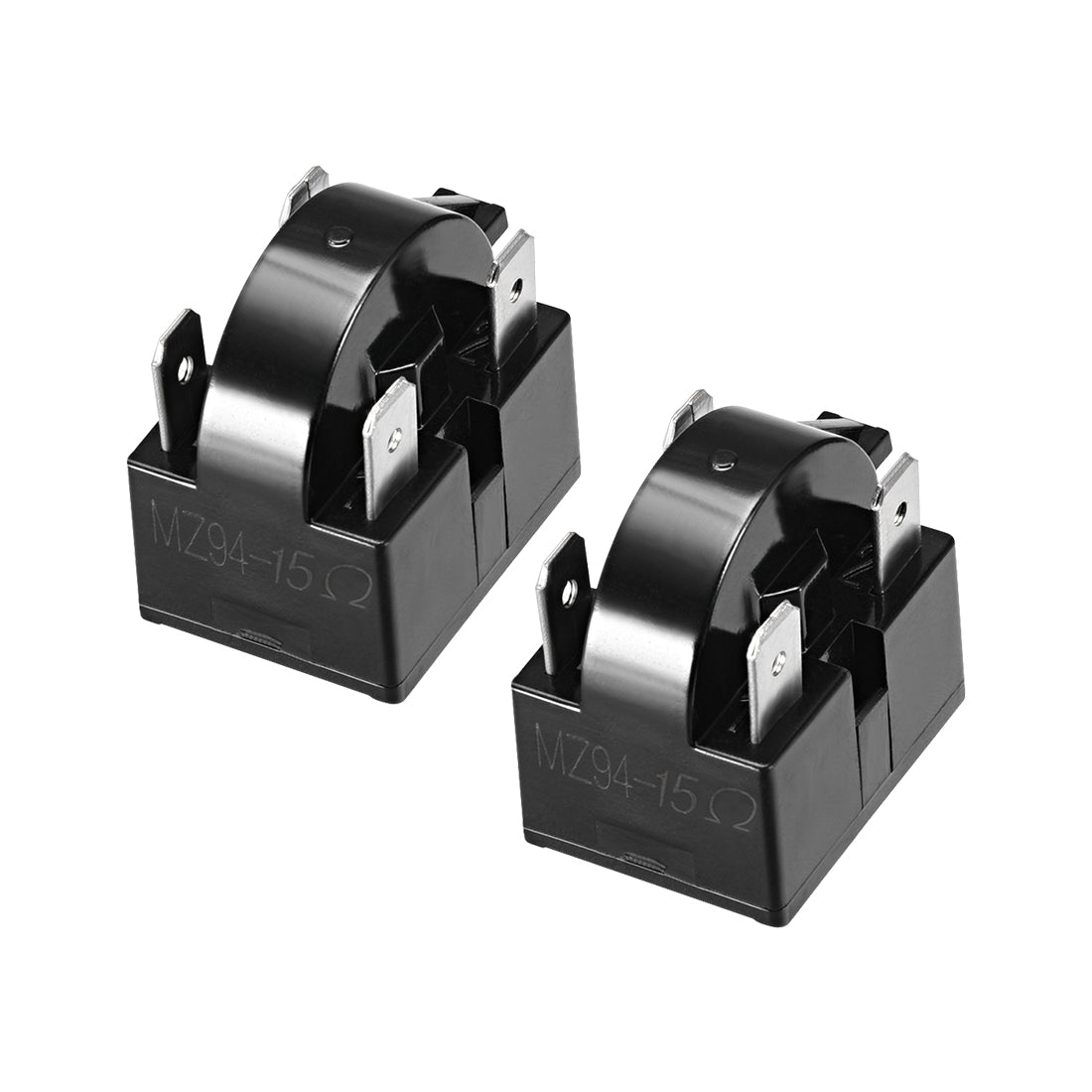 uxcell Uxcell 2 Pcs 15 Ohm 4 Pin Refrigerator  Starter Relay Black