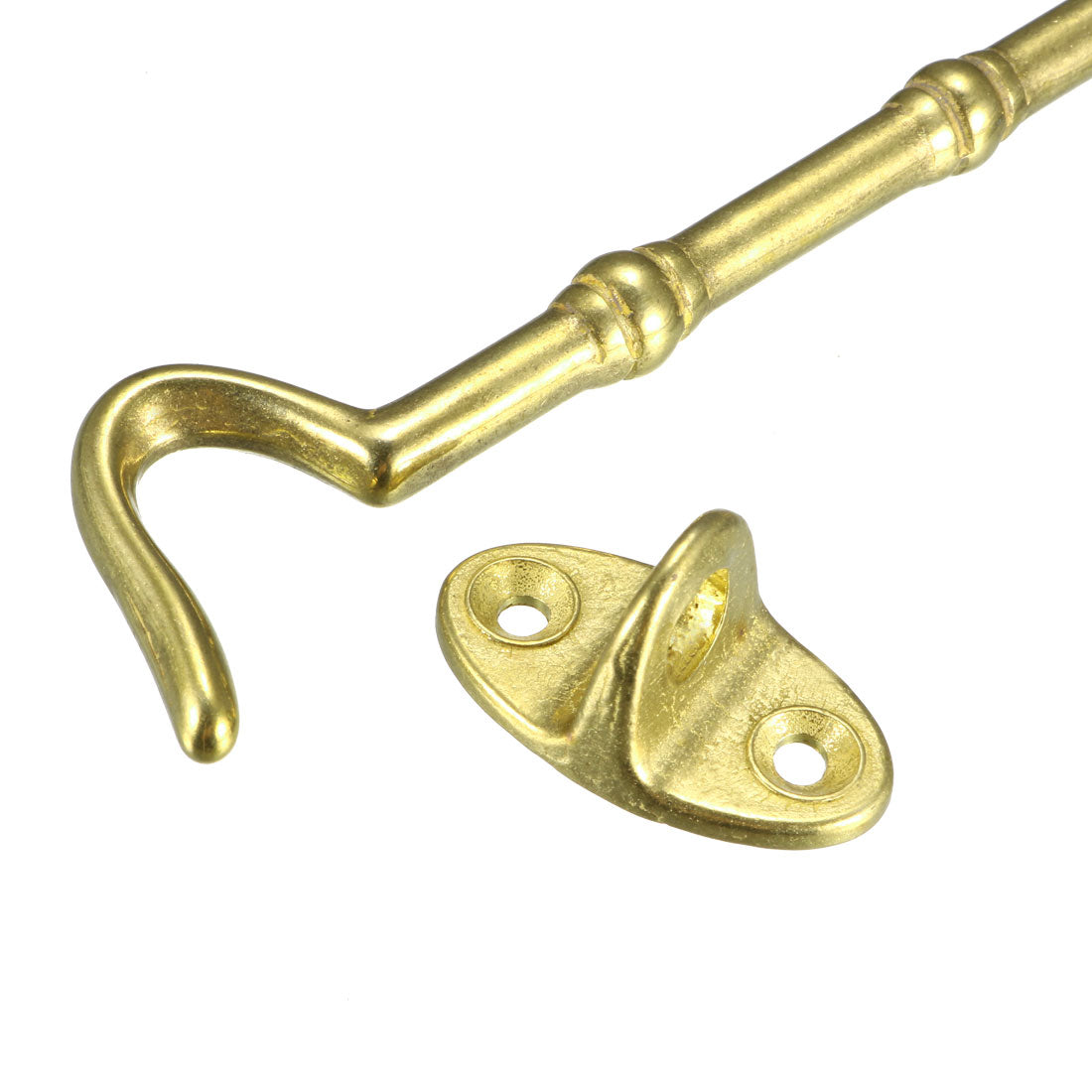 uxcell Uxcell 4.1" Cabin Hooks Eye Latch Door Gate Swivel Window Brass Hook with Mounting Screws Golden 2pcs