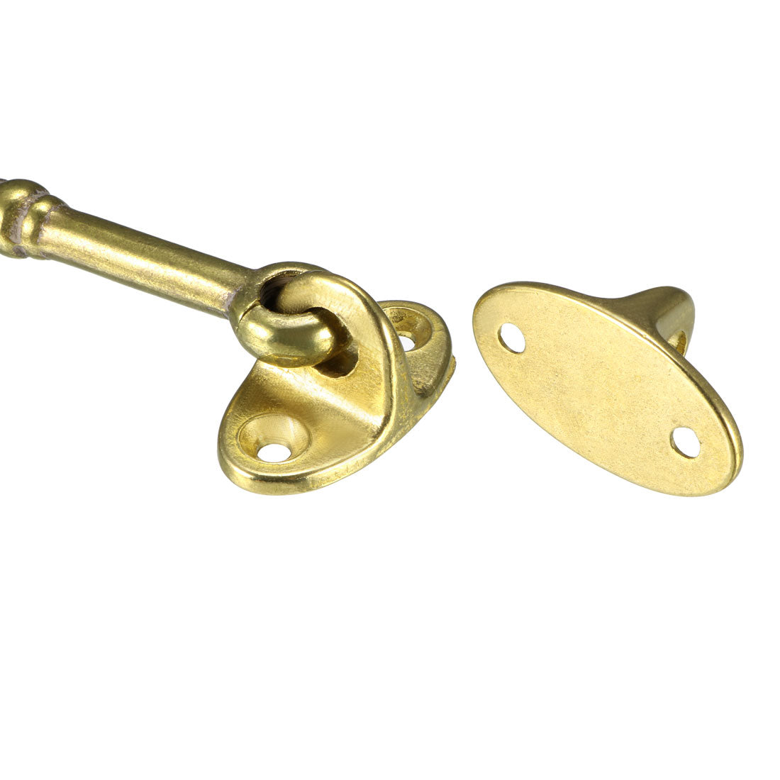 uxcell Uxcell 4.7" Cabin Hooks Eye Latch Door Gate Swivel Window Brass Hook with Mounting Screws Golden 1pcs