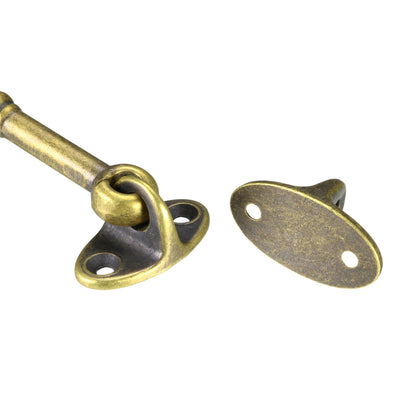 Harfington Uxcell 6" Cabin Hooks Eye Latch Door Gate Swivel Window Brass Hook with Mounting Screws Antique Bronze 1pcs