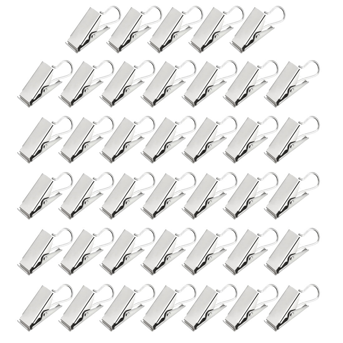 Uxcell Uxcell Curtain Clip Hook Set Clips for Curtain Photos Home Decoration Art Craft Display 1.02"*0.47" Silver Tone 40pcs