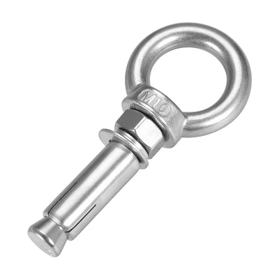 Harfington Uxcell M10 x 60 Expansion Eyebolt Eye Nut Screw with Ring Anchor Raw Bolts 1 Pcs