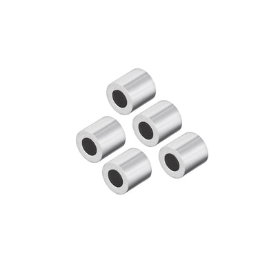 Harfington Uxcell M3 Aluminum Sleeve Crimp 3mm(1/8 In) Steel Wire Rope Button Stop 5 Pcs