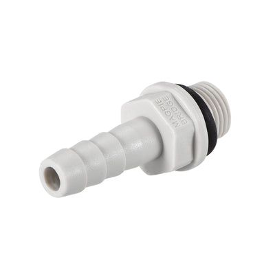 Harfington Uxcell PVC Tube Fitting, Adapter, Barb Hose Connector, Gray, 10mm (25/64" )Barbed x G3/8 Male, 6pcs