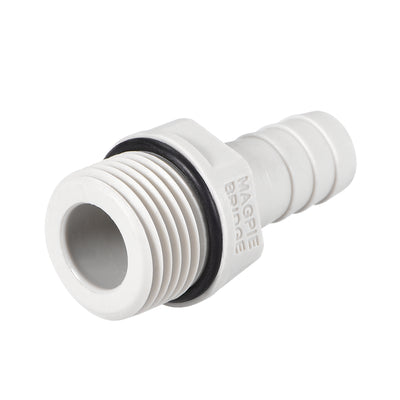 Harfington Uxcell PVC Barb Hose Fitting Connector Adapter 10mm or 25/64" Barbed x 1/2" G Male Pipe 10pcs