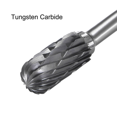 Harfington Uxcell Tungsten Carbide Double Cut Rotary File Radius Cylinder Shape w 1/8" Shank 2pcs