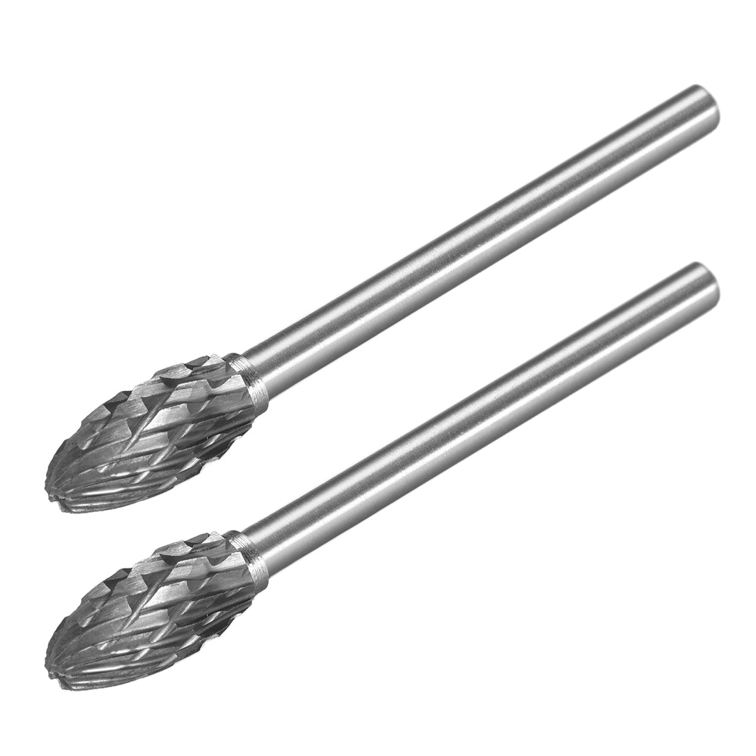uxcell Uxcell Tungsten Carbide Double Cut Rotary File Oval Shape with 1/8" Shank 2pcs