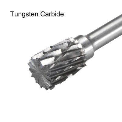 Harfington Uxcell Tungsten Carbide Double Cut Rotary File Cylinder Shape with 1/8" Shank 2pcs