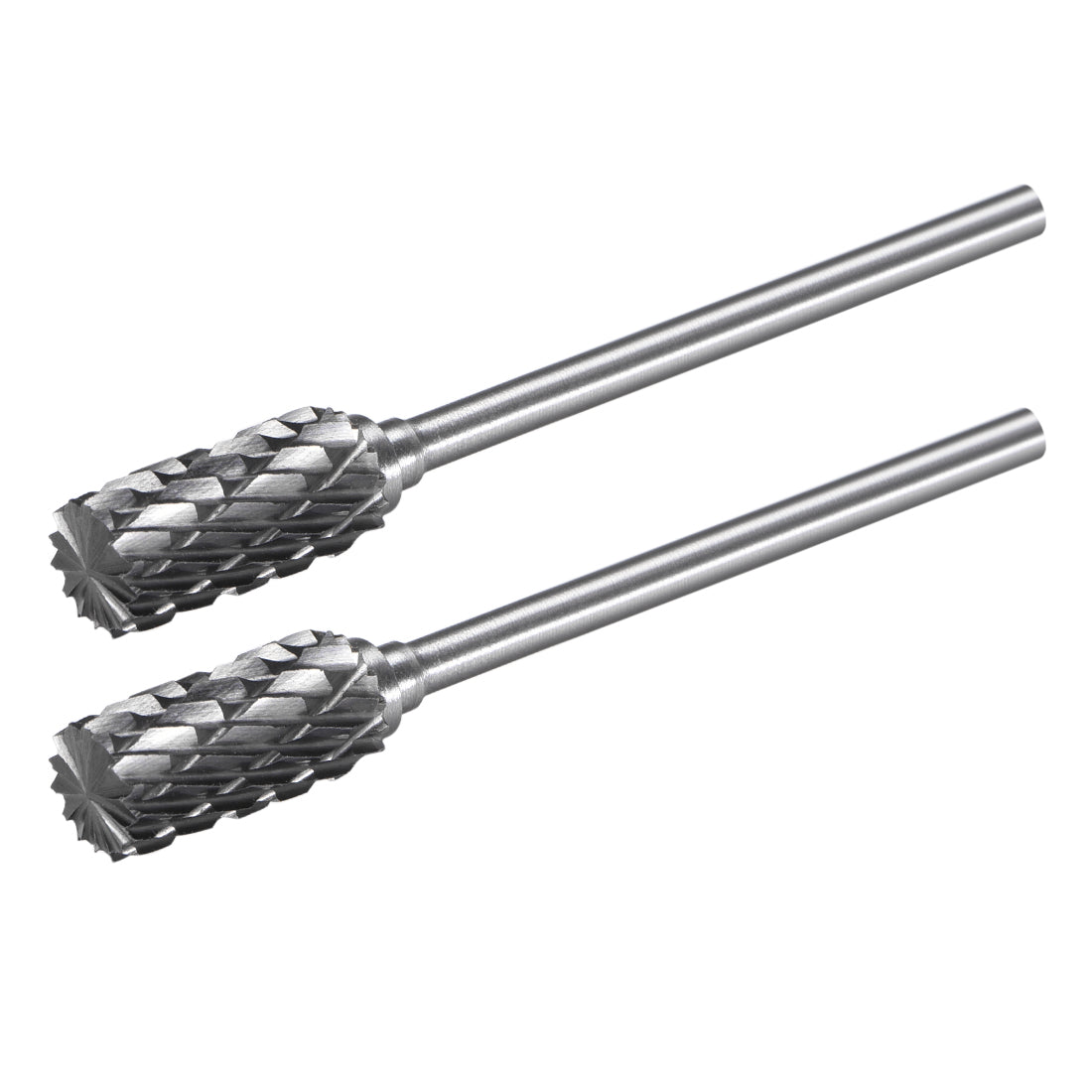 uxcell Uxcell Tungsten Carbide Double Cut Rotary Burrs File Cylinder Shape w 3/32" Shank 2pcs