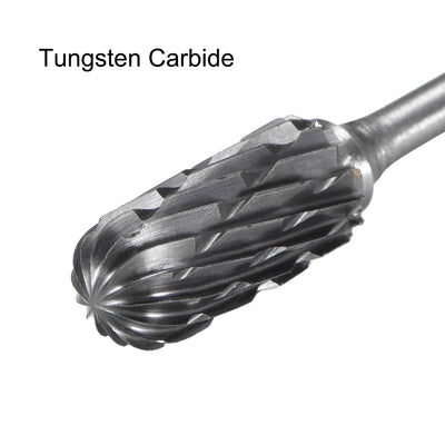 Harfington Uxcell Tungsten Carbide Double Cut Rotary File Radius Cylinder Shape w 3/32" Shank 2pcs