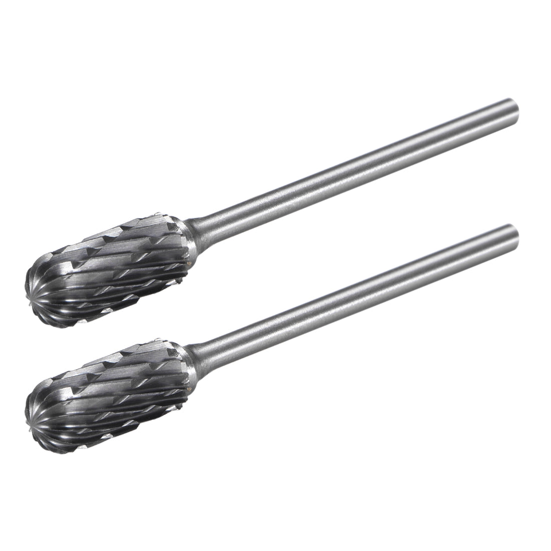 uxcell Uxcell Tungsten Carbide Double Cut Rotary File Radius Cylinder Shape w 3/32" Shank 2pcs