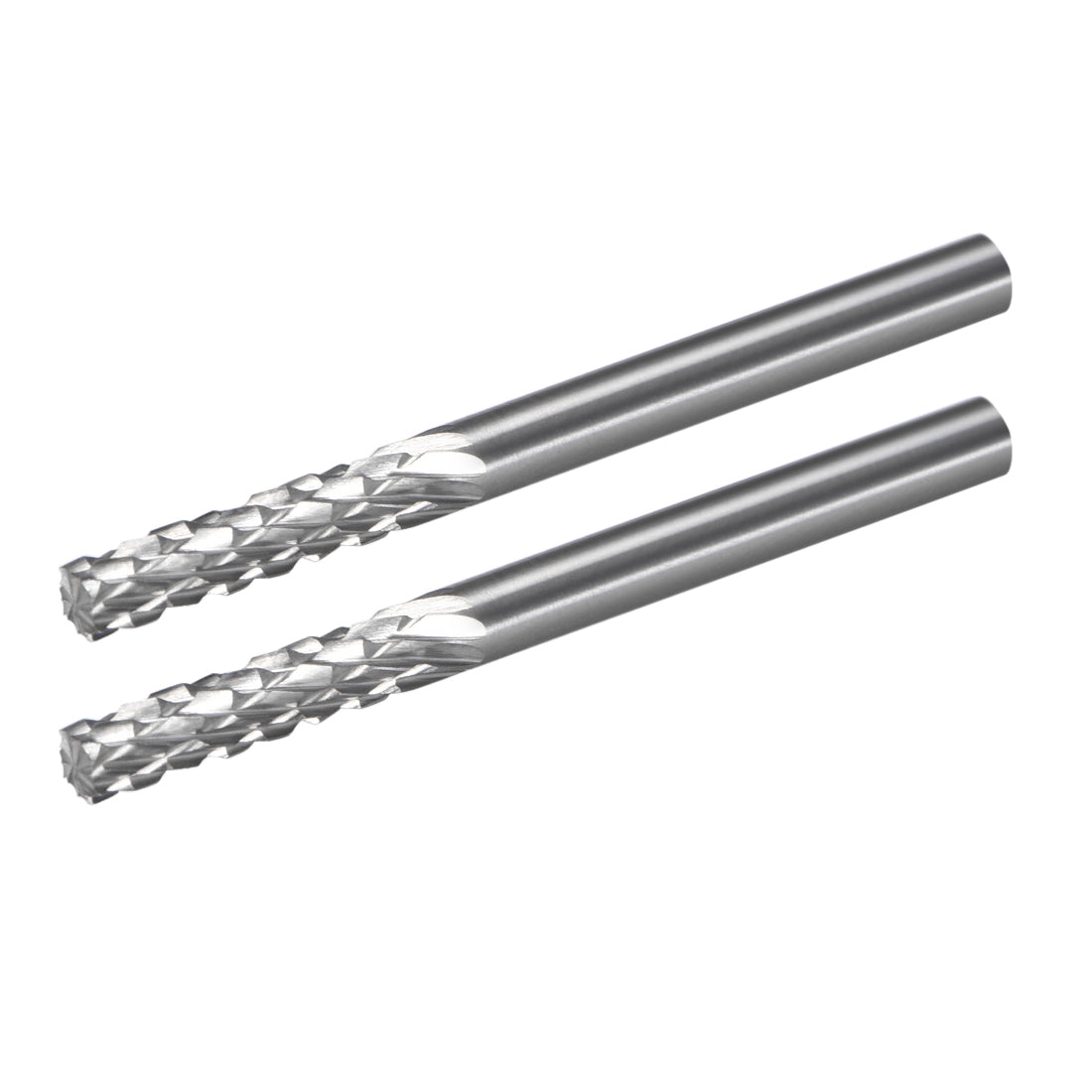 uxcell Uxcell Double Cut Rotary Burrs File Cylinder Shape w 1/8" Shank and 1/8" Head Size 2pcs