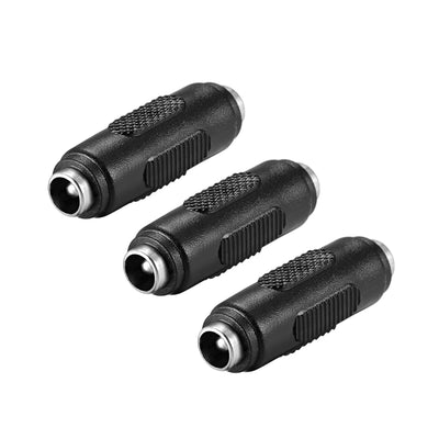 uxcell Uxcell DC Female to Female Connector 5.5mm x 2.5mm Power Cable Jack Adapter Black 3Pcs