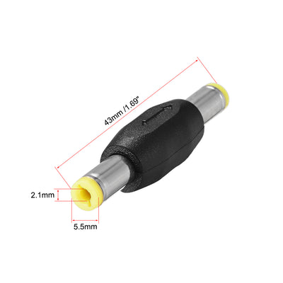 Harfington Uxcell DC Male to Male Coupler Connector 5.5mm x 2.1mm Power Cable Jack Adapter 3Pcs