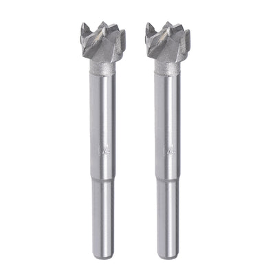 Harfington Uxcell Forstner Wood Boring Drill Bits 14mm Dia. Hole Saw Carbide Tip Round Shank Cutting for Hinge Plywood MDF CNC Tool 2pcs