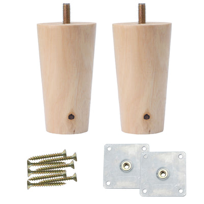 Harfington Uxcell Round Solid Wood Furniture Leg Table Feet Adjuster Replacement Set of 2