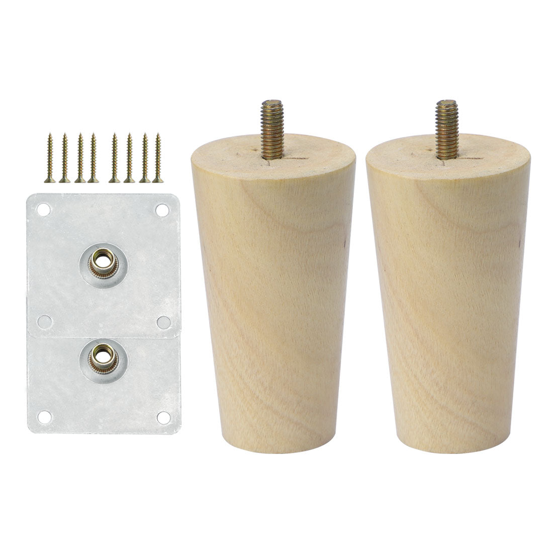 uxcell Uxcell Round Solid Wood Furniture Leg Table Feet Adjuster Replacement Set of 2