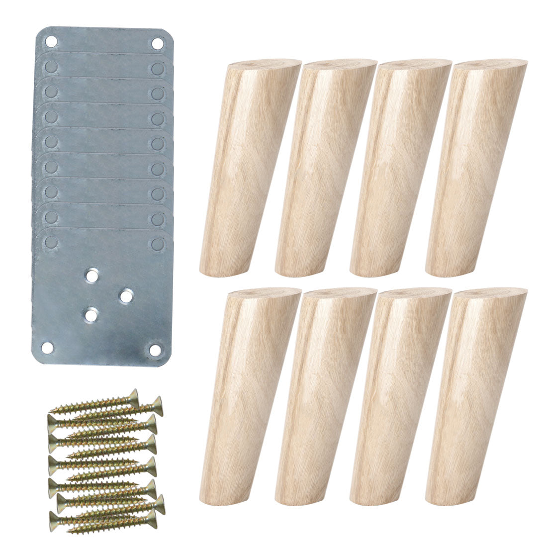 uxcell Uxcell 4" Solid Wood Furniture Leg Chair Table Sofa Feet Replacement Adjuster Set of 8