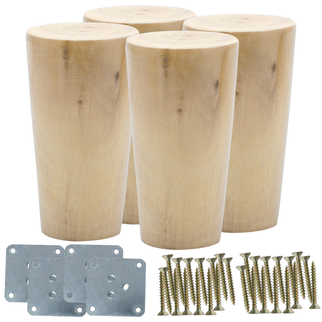 uxcell Uxcell Round Wood Furniture Leg Chair Sofa Feet Replacement Set of 4