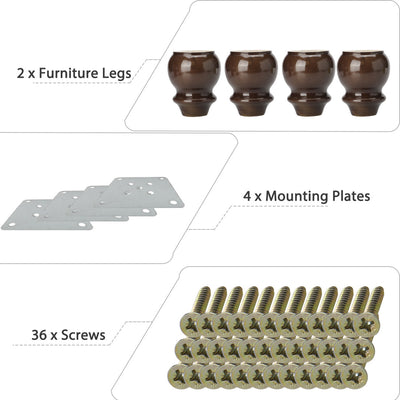 Harfington Uxcell Solid Wood Furniture Leg Bench Chair Table Cabinet Feet Replacement Adjuster
