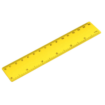 Harfington Uxcell Plastic Ruler 15cm 6 inches Straight Ruler Yellow Measuring Tool