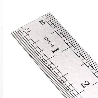 Harfington Uxcell Stainless Steel Ruler 12-inch (30cm) Straight Ruler Inches and Metric Scale 5pcs