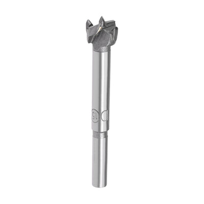 Harfington Uxcell Forstner Wood Boring Drill Bits 15mm Dia. Hole Saw Carbide Tip Round Shank Cutting for Hinge Plywood MDF CNC Tool