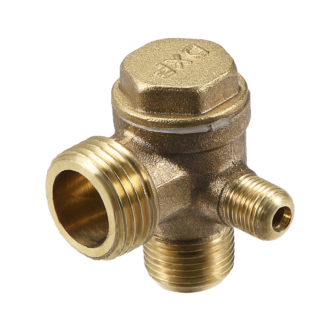 uxcell Uxcell Air Compressor Check Valve 90 Degree Right Threaded Brass 3/8PTx1/2PTxM10