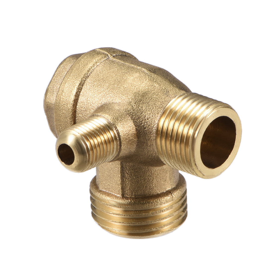 uxcell Uxcell Air Compressor Check Valve 90 Degree Male Threaded Brass 3/8PTx1/2PTxM10 2Pcs