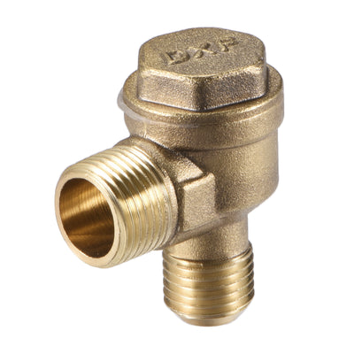 Harfington Uxcell Air Compressor Check Valve 90 Degree Male Threaded Brass Connector PT3/8" x M14