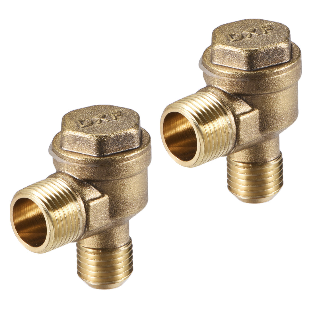 uxcell Uxcell Air Compressor Check Valve 90 Degree Male Threaded Connector PT3/8"xM14*1.5 2Pcs