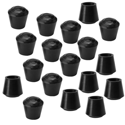 uxcell Uxcell Rubber Leg Cap Tip Cup Feet Cover 9.5mm Inner Dia 18pcs for Furniture Chair