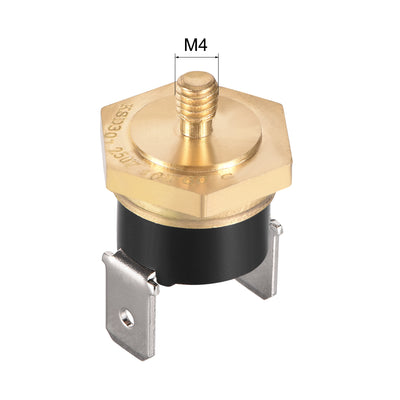 Harfington Uxcell KSD301 Thermostat, Temperature Control Switch 60°C Copper M4 Normally Closed N.C 10A