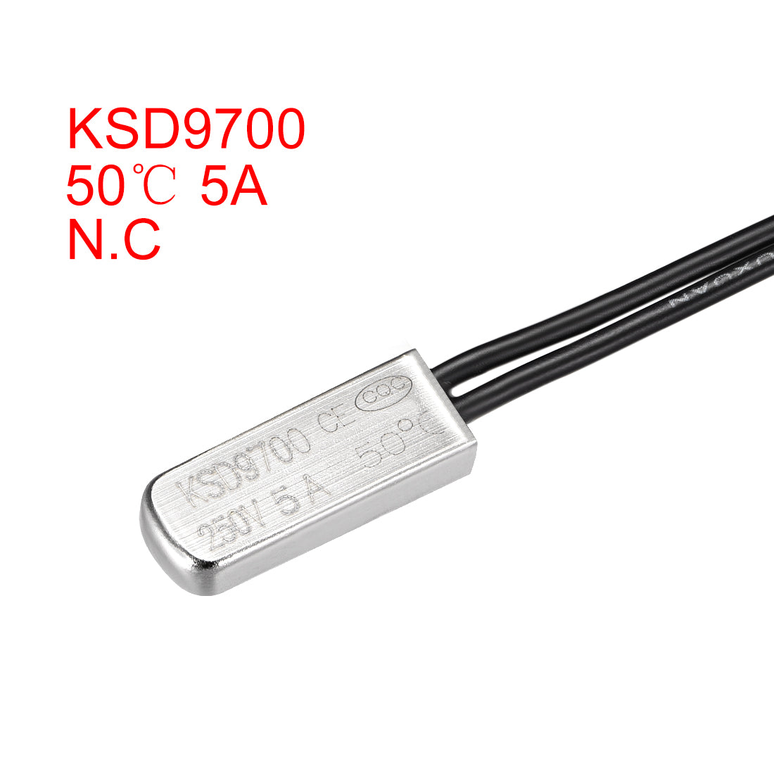 uxcell Uxcell KSD9700 Thermostat, 50℃ N.C 5A Metal Bimetal Temperature Control Switch 2pcs