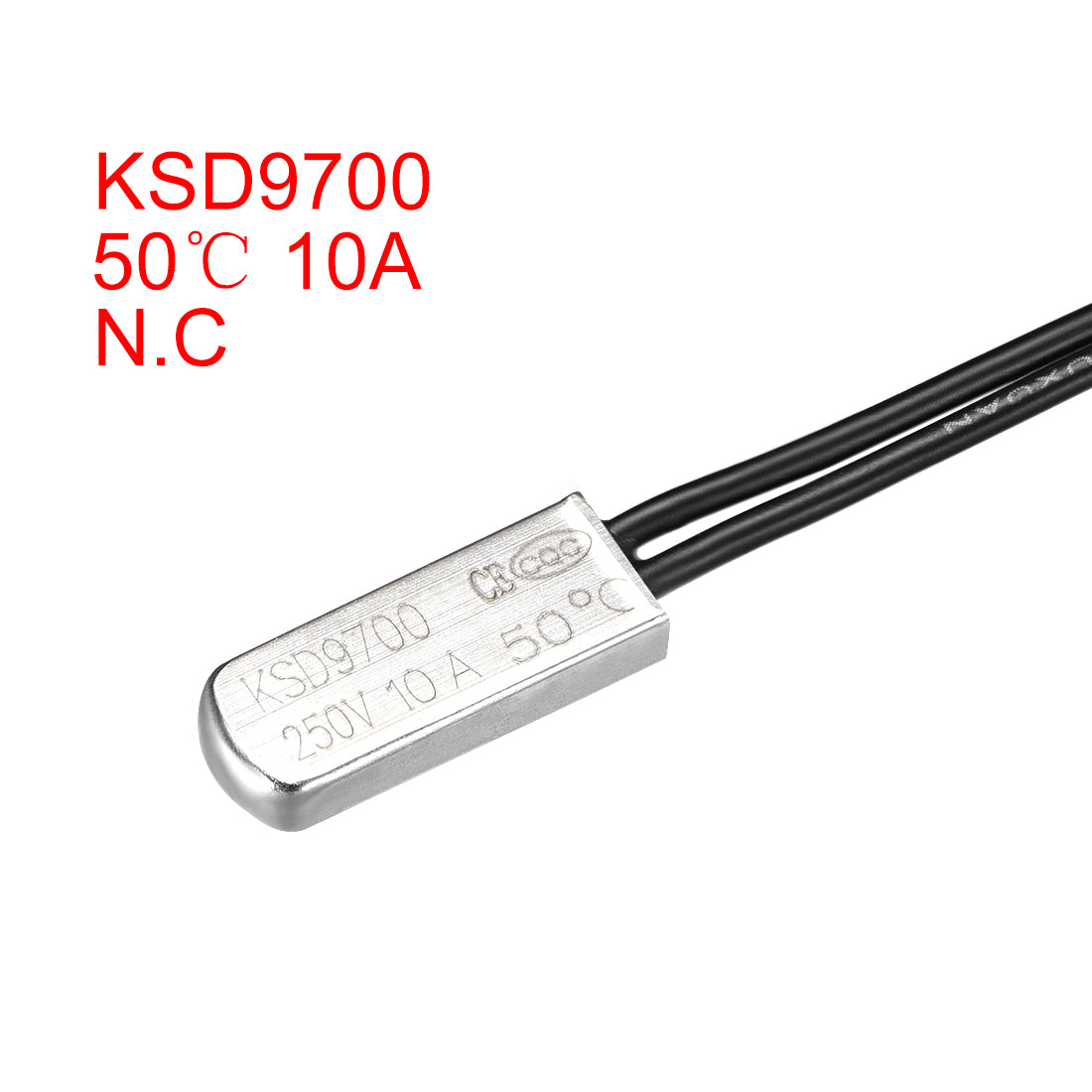 uxcell Uxcell KSD9700 Thermostat, 50℃ N.C 10A Metal Bimetal Temperature Control Switch 2pcs