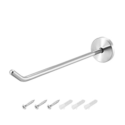 uxcell Uxcell 1Pcs Wall Mounted Hook Robe Hooks Single Towel Hanger With Screws, Stainless Steel, (7.48Inch, Silver)