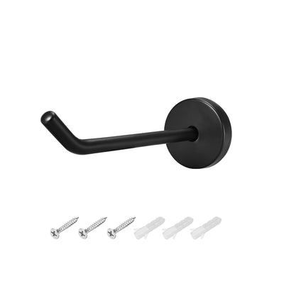 uxcell Uxcell 1Pcs Wall Mounted Hook Robe Hooks Single Towel Hanger With Screws, Stainless Steel, 3.66Inch, Black)