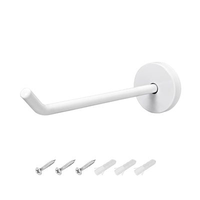 uxcell Uxcell 1Pcs Wall Mounted Hook Robe Hooks Single Towel Hanger With Screws, Stainless Steel, (5.6Inch, White)