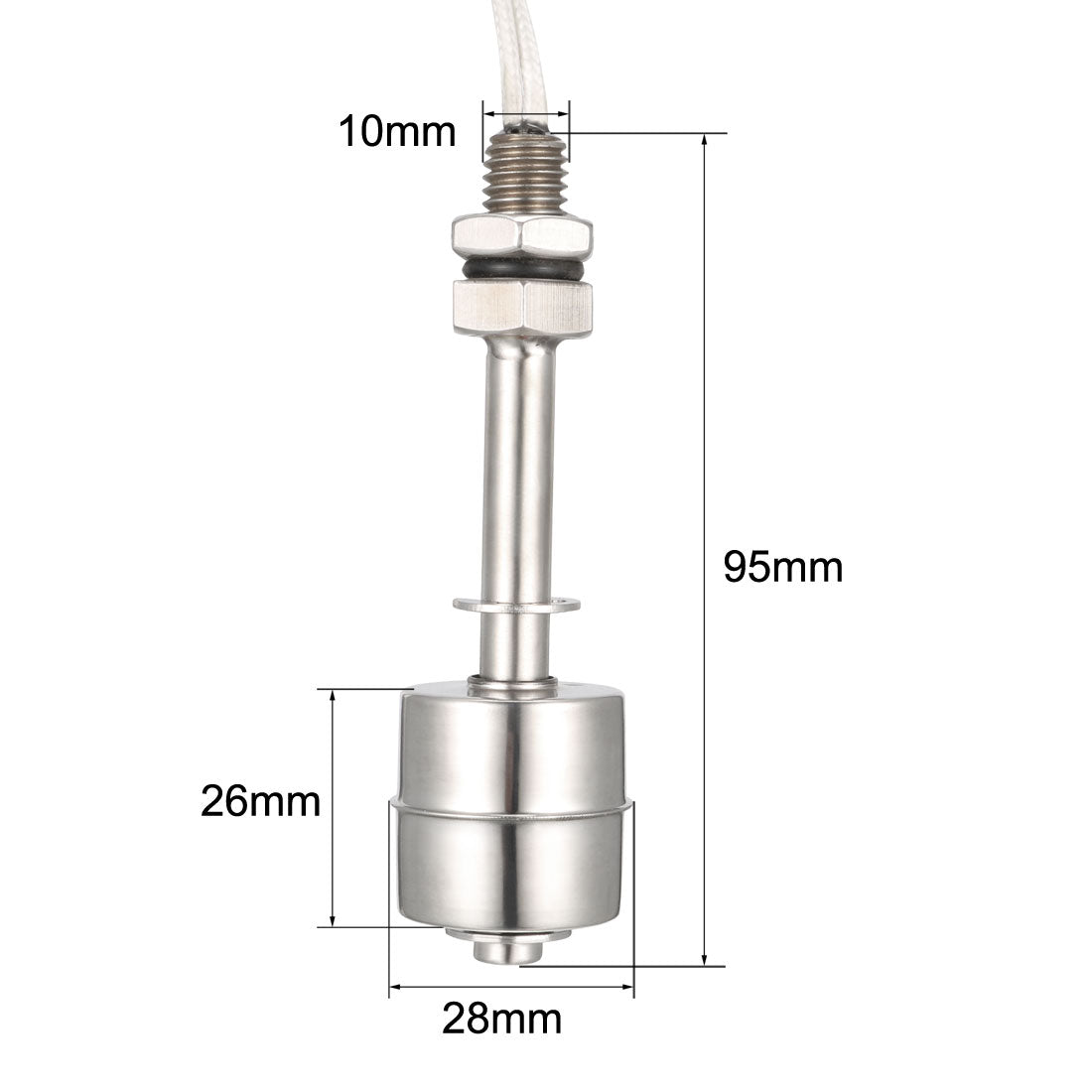 uxcell Uxcell Stainless Steel Float Switch 95mm Fish Tank Vertical Water Level Sensor