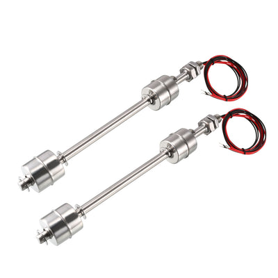 Harfington Uxcell 2PCS Stainless Steel Dual Ball Float Switch 220mm/8.66inch Tank Vertical Water Level Sensor