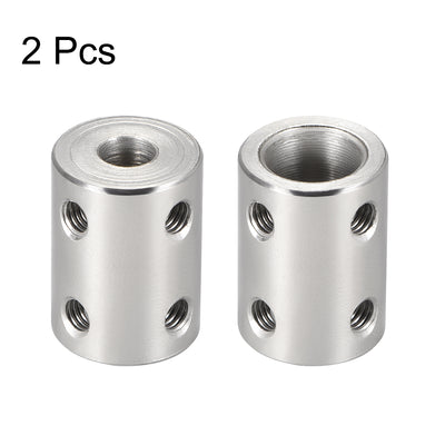 Harfington Uxcell Shaft Coupling 6mm to 10mm L22xD16 Robot Motor Wheel Rigid Coupler Connector Silver Tone 2 PCS